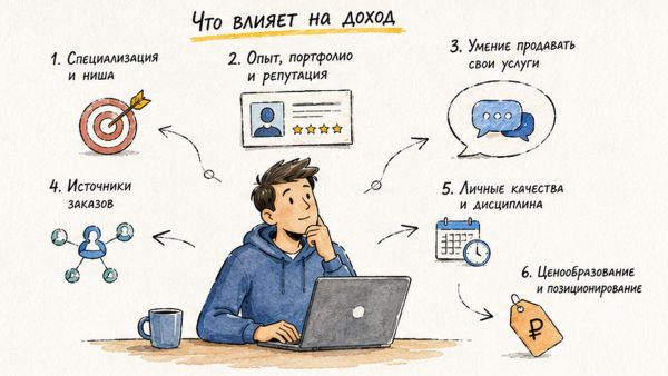 Сколько зарабатывает фрилансер в 2026 году: реальные цифры и что на них влияет